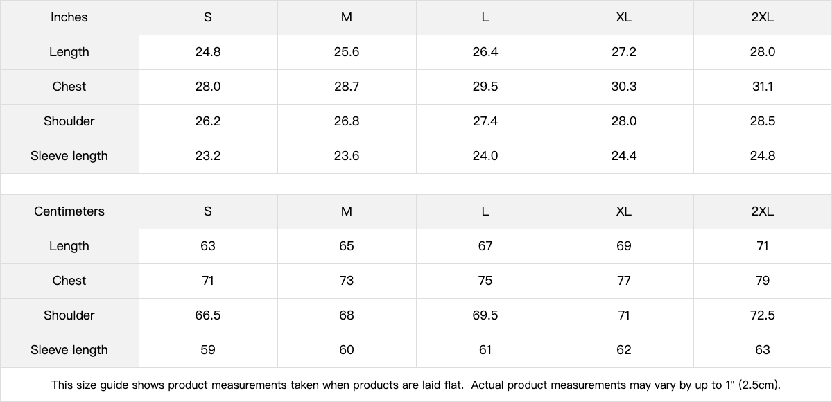 FUGI Snap Collar Oversized Hoodie size chart